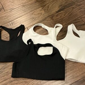 Athleta Black and White Racerback Tank Tops